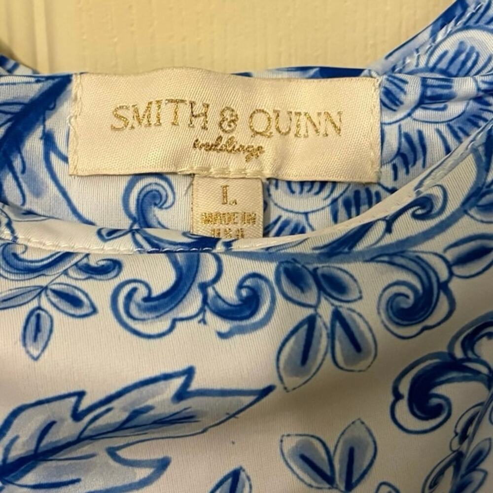 Smith & Quinn NWT Blue White Floral Zinnia Love Elizabeth Maxi Dress Size Large - Picture 4 of 11